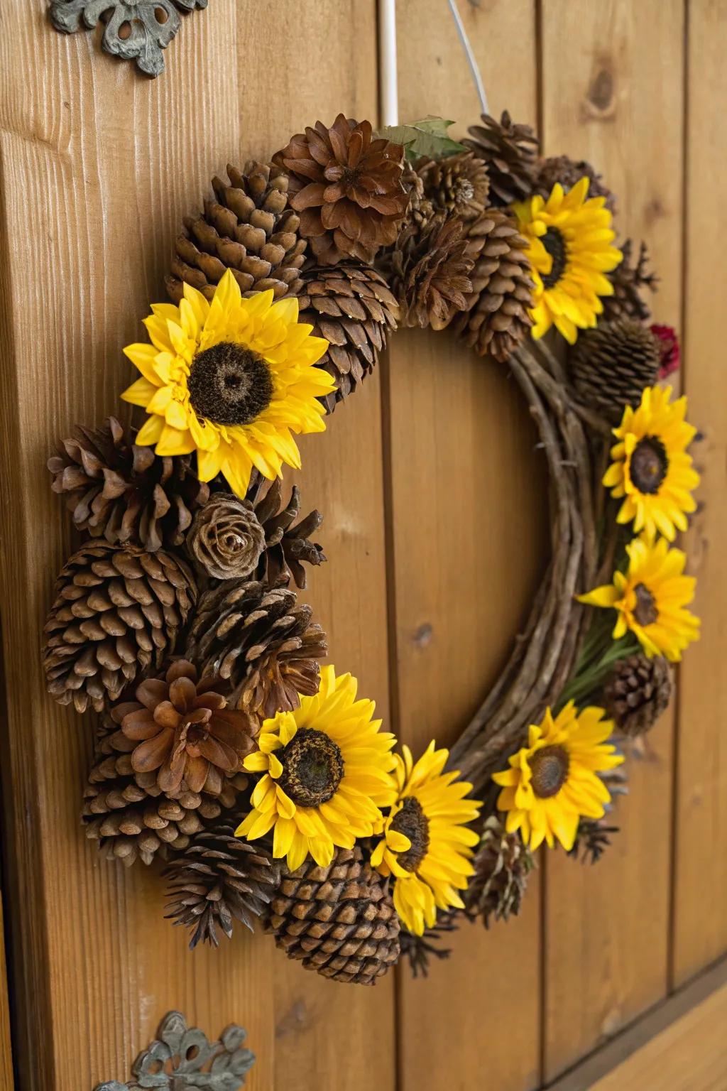 Earthy sophistication with seedcone sunbursts, introducing a distinctive accent.