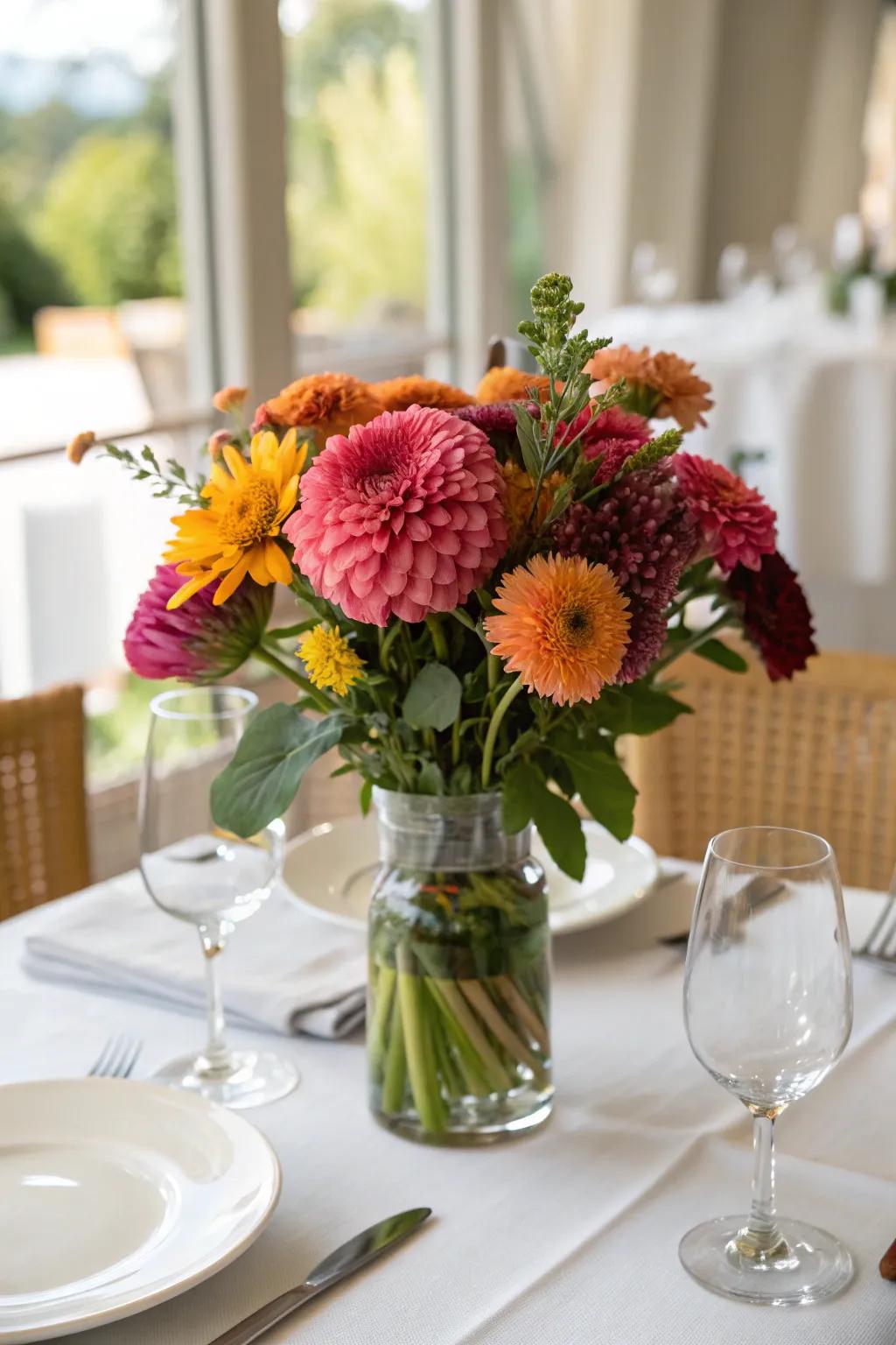 Spirited botanical arrangements lend sophistication to every table presentation.