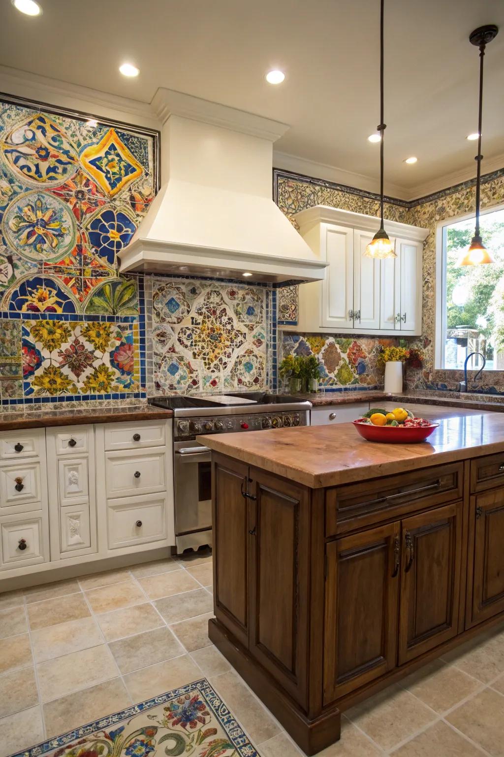 Inject personality into your kitchen with an Artisan Motif tile backsplash.