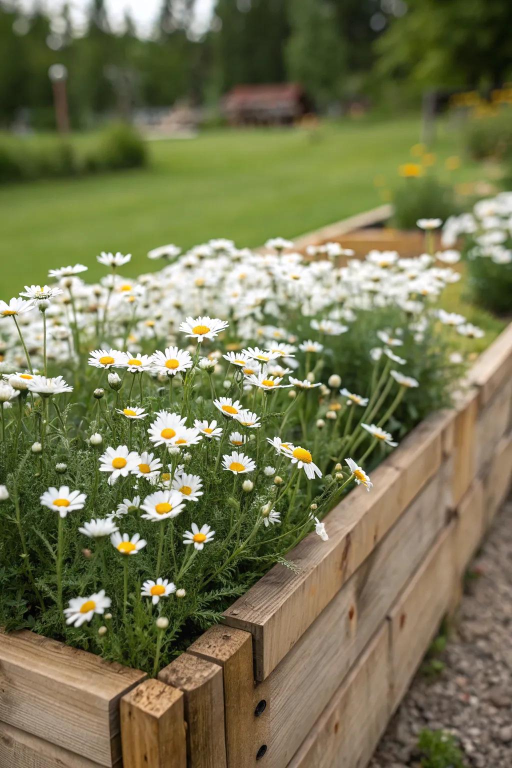 Chamomile flowers in full bloom, inspiring a moment of tranquility and relaxation.