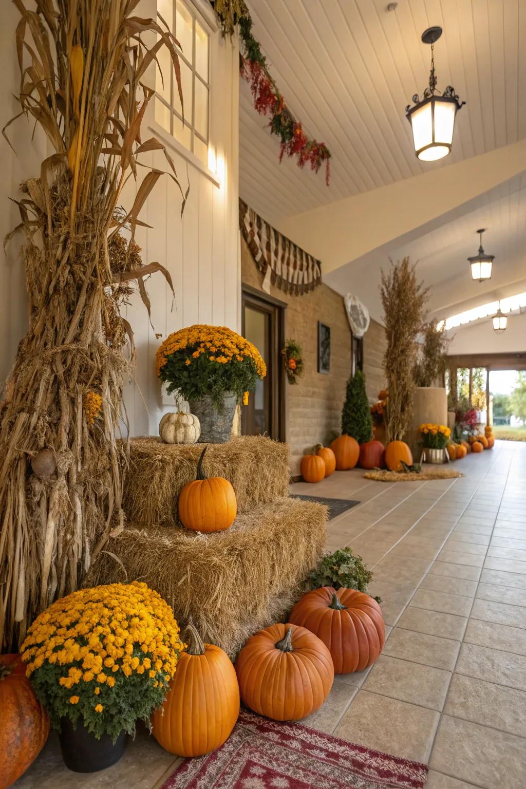 Usher the harvest festival indoors with jubilant ornamentation.