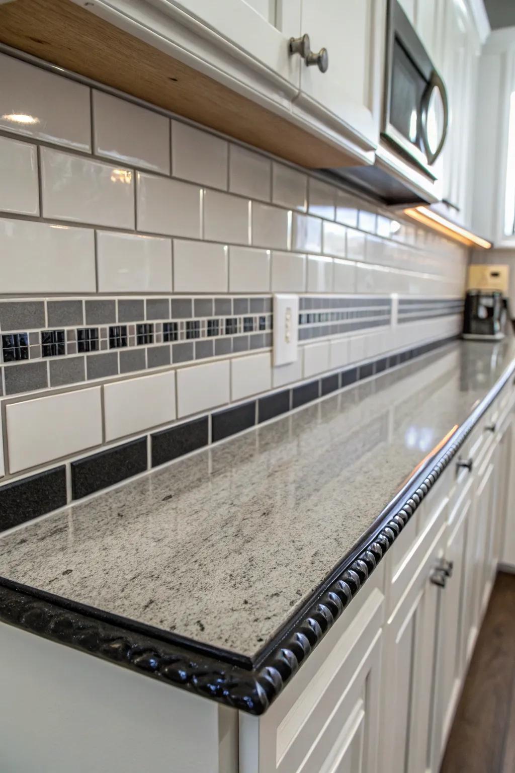 Thin trim adds a touch of sophistication to your tile installations.