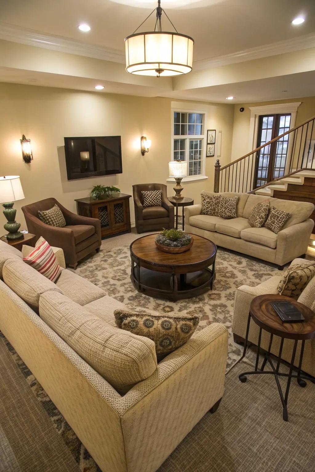 A seating plan that stimulates dialogue and connection.