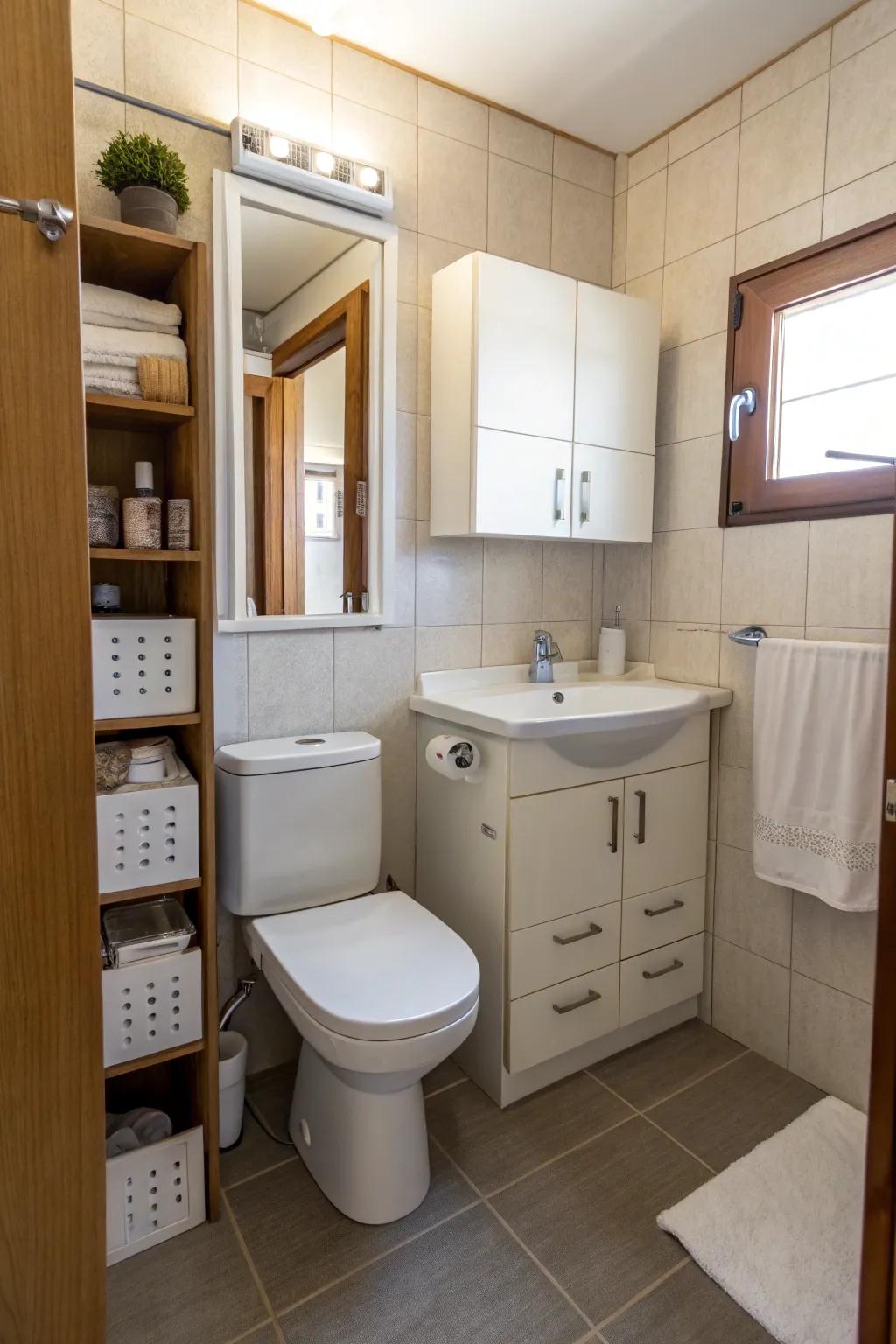 A well-considered layout ensures the bathroom is both practical and inviting.