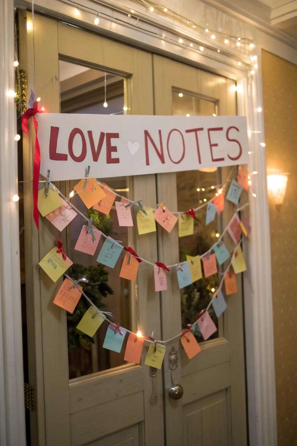 A swag of love messages lends a uniquely personal element to your entrance.