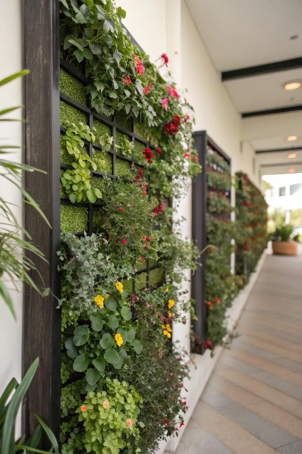 Amplify limited space using skyward garden trellises.