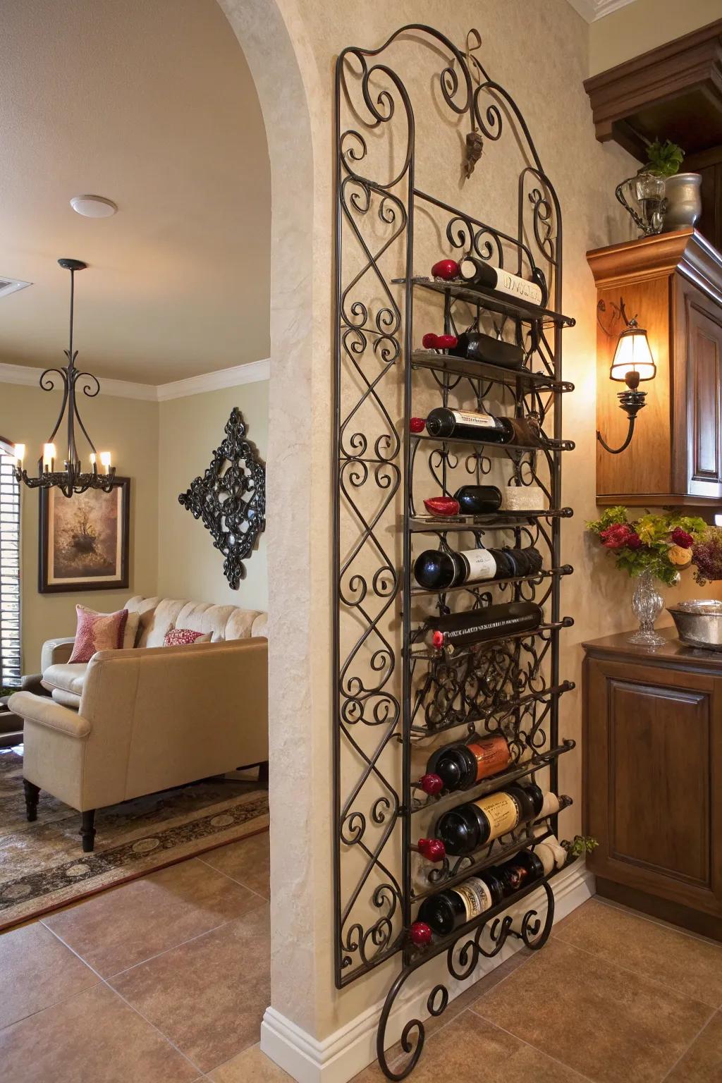 Ornamental racks metamorphose wine preservation into art.