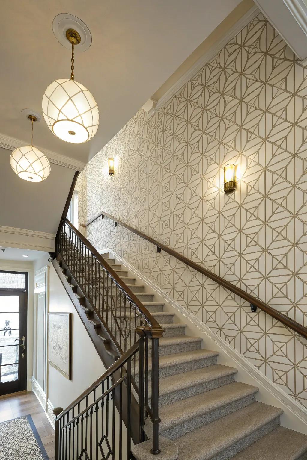 Incorporate a modern flair using symmetrical patterns.