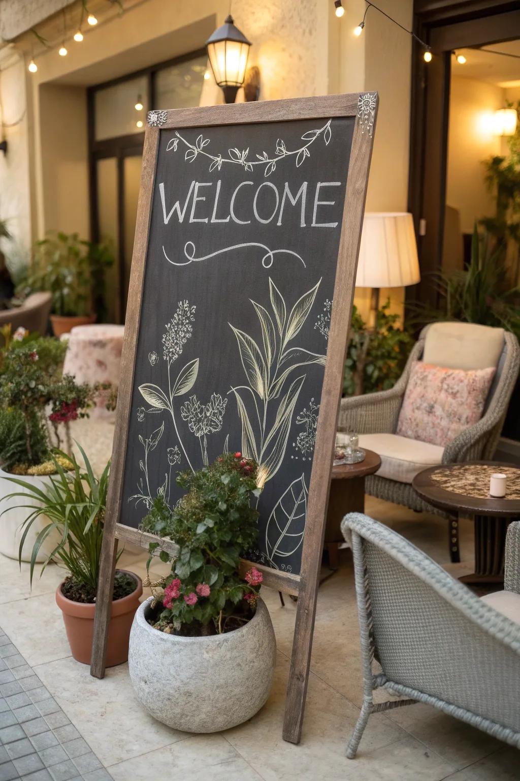 A chalkboard display is unparalleled for effortlessly changing messages.