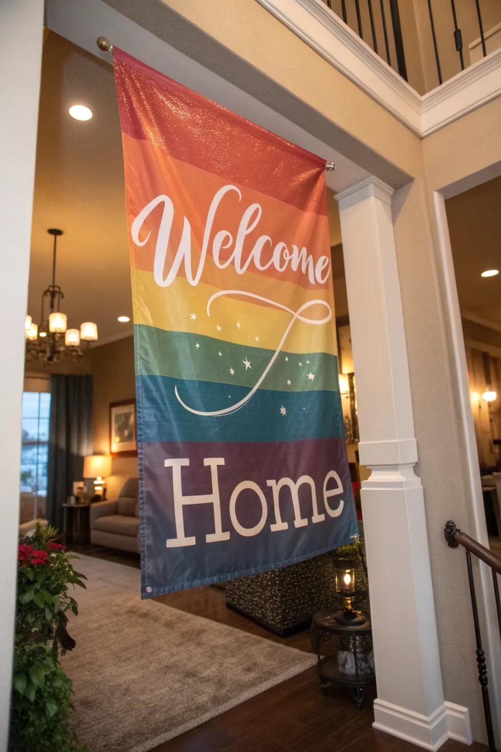 A bespoke welcome banner, adding a touch of personal warmth and care.
