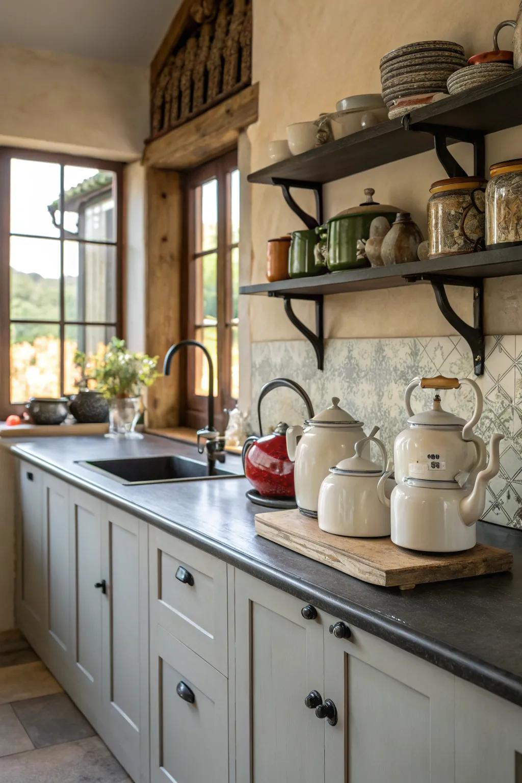 Eclectic decor crafts a kitchen brimming with tales and individuality.