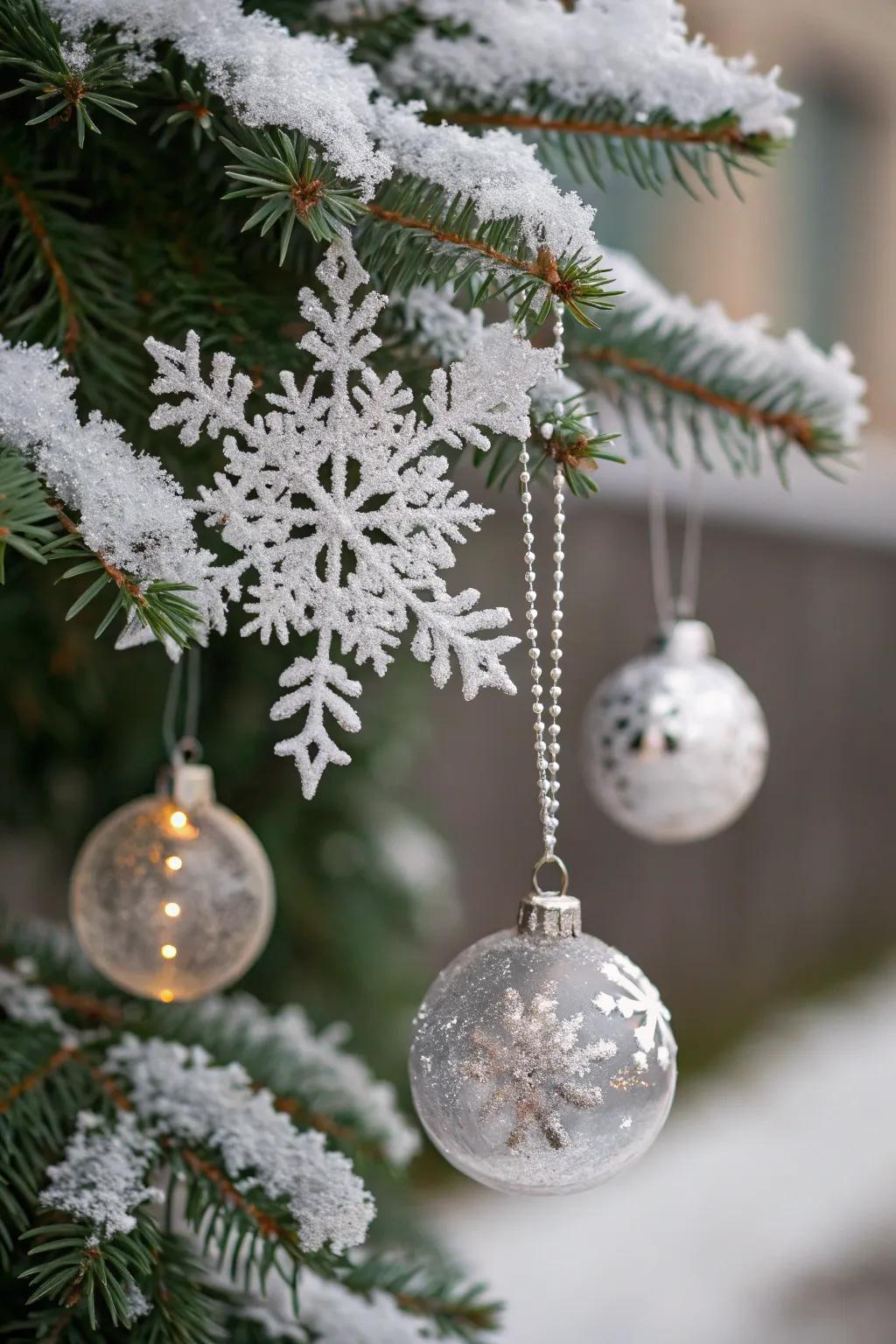 Pristine baubles impart a note of sophistication to your Christmas tree.