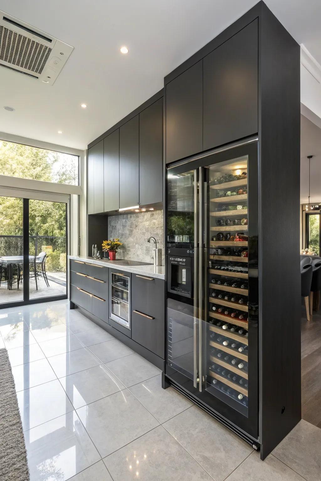 Ensure your wines are perfectly chilled with a seamless, built-in wine cooler.