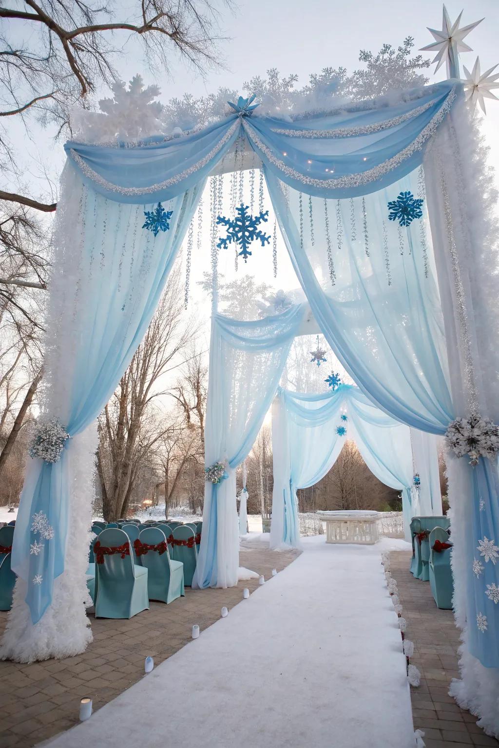 An ice palace style transforms your occasion into a winter fairy tale.
