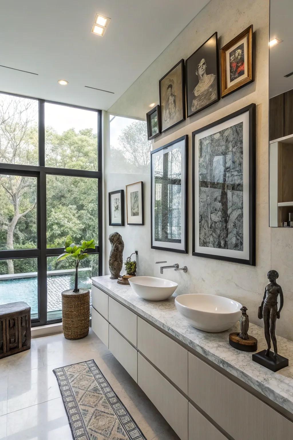 Artistic details enhance the creativity and personality of your bathroom.