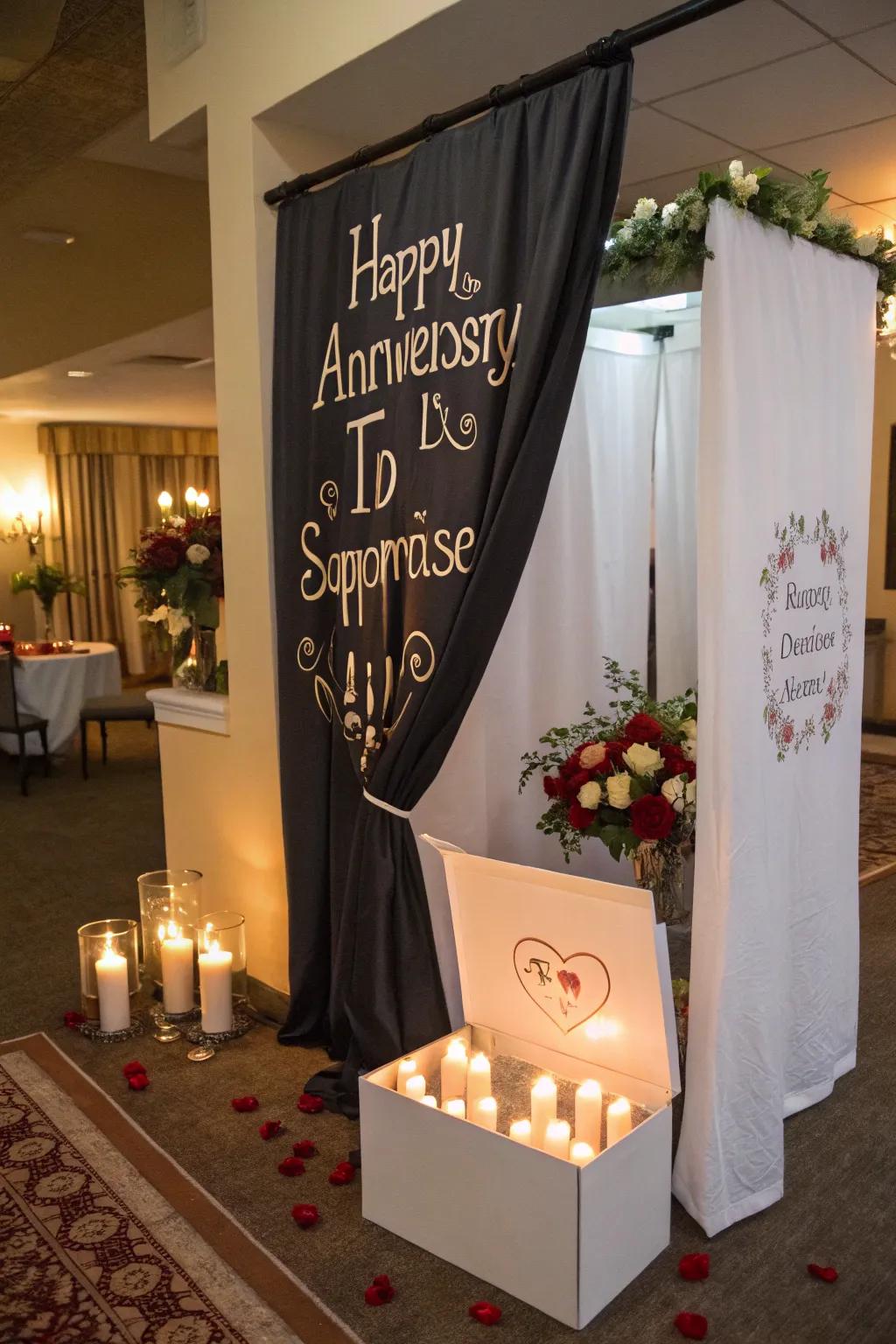 Orchestrate a memorable moment with a dramatic message unveiling.