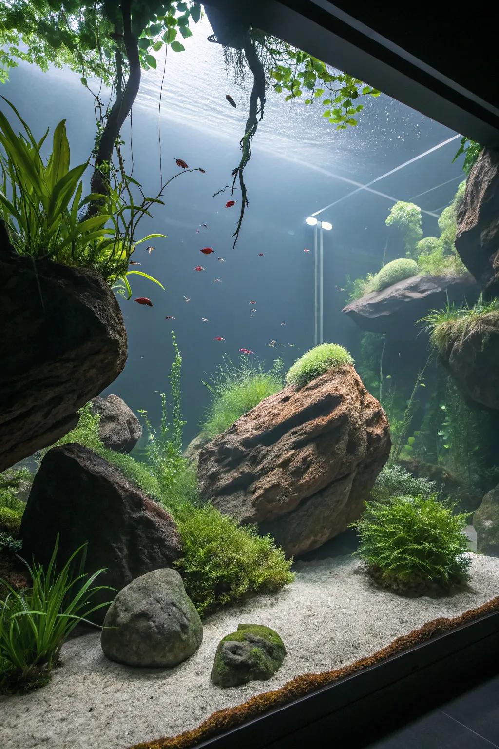 A surreal landscape creates an otherworldly ambiance.
