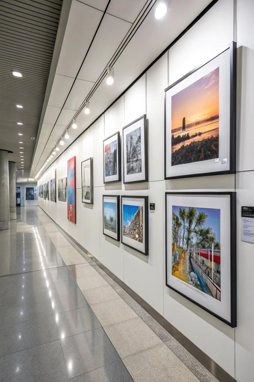 Sleek magnetic frames for an easy art print display.