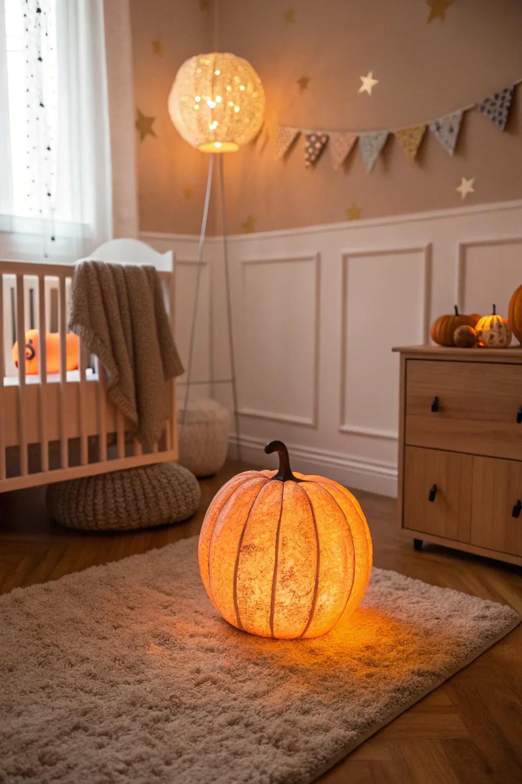 A gourd nocturnal emanator casts a gentle, soothing effulgence.