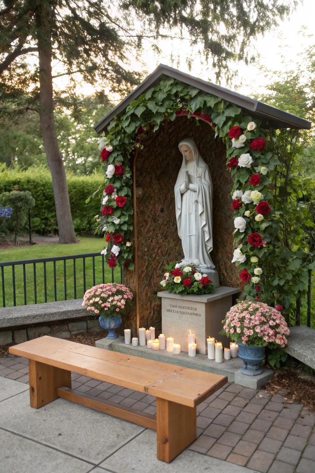 An outdoor prayer setting connects you with both nature and spirituality.