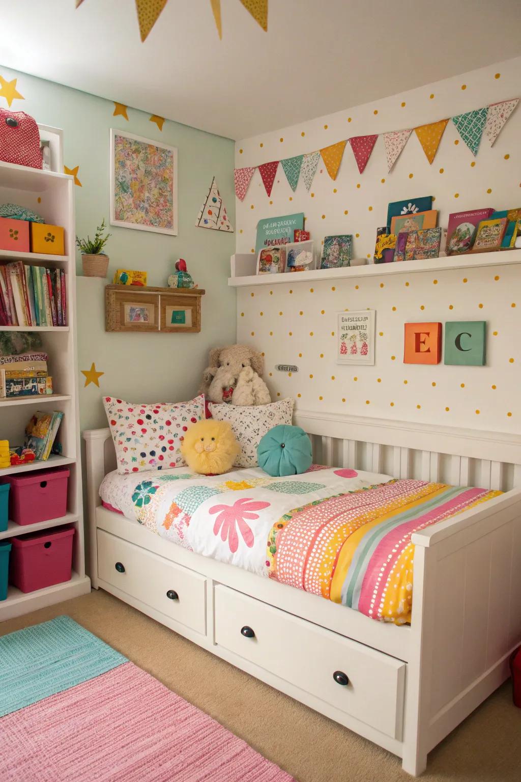 An adventure-themed corner bed sparks imagination and joy.
