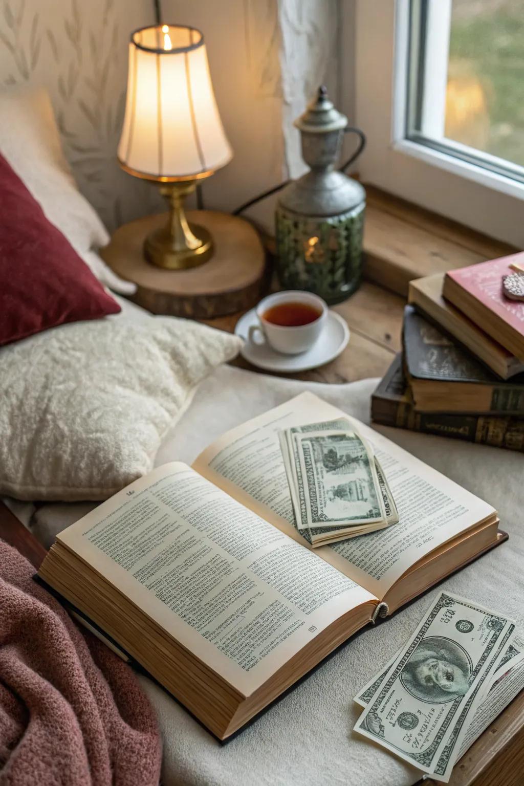 A volume housing concealed currency treasures for the avid reader.