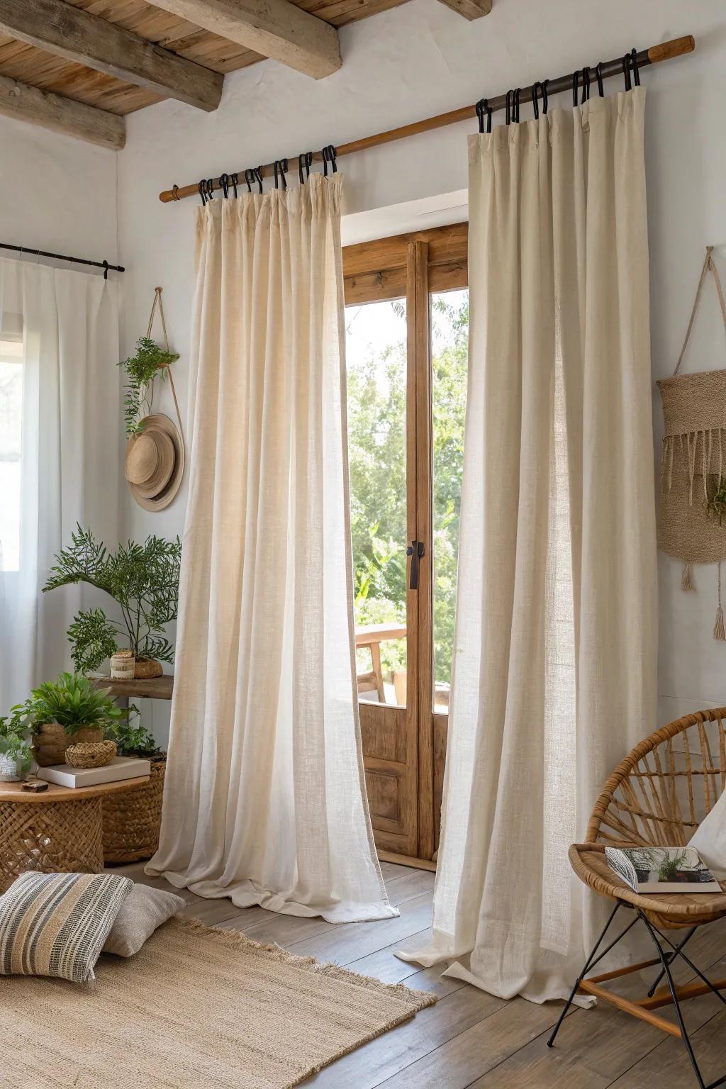 Natural fabrics blend aesthetic appeal with a commitment to sustainability.