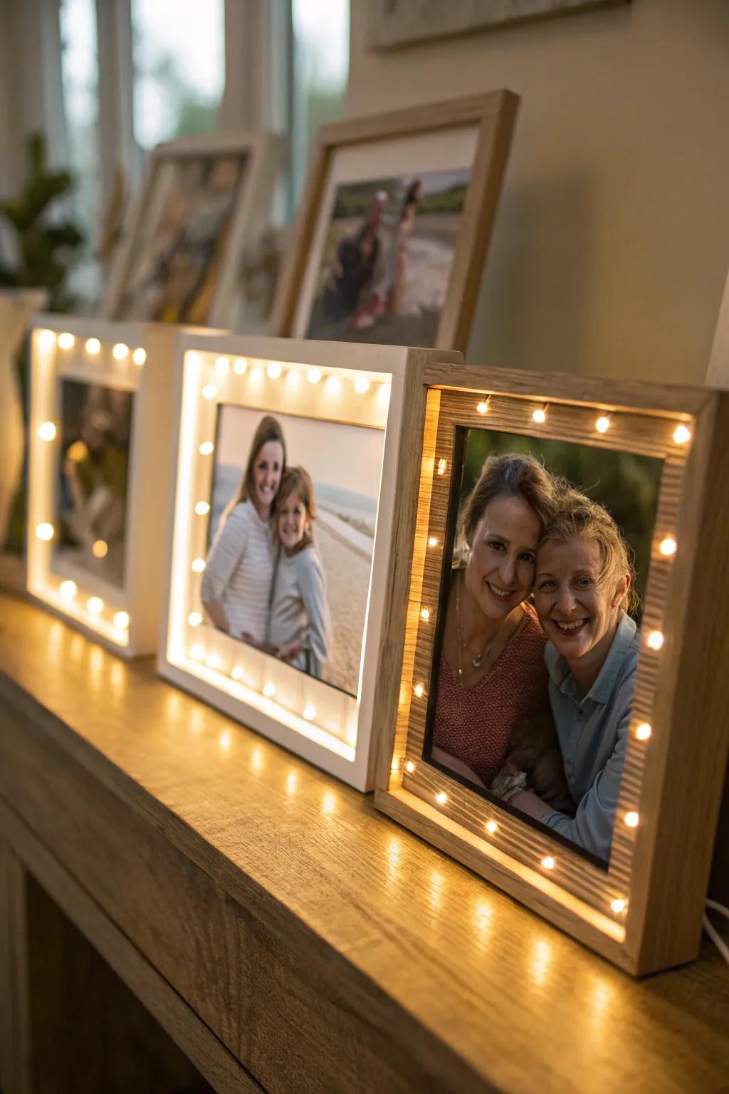 Illuminated casings crafting a comfortable ambiance for family images
