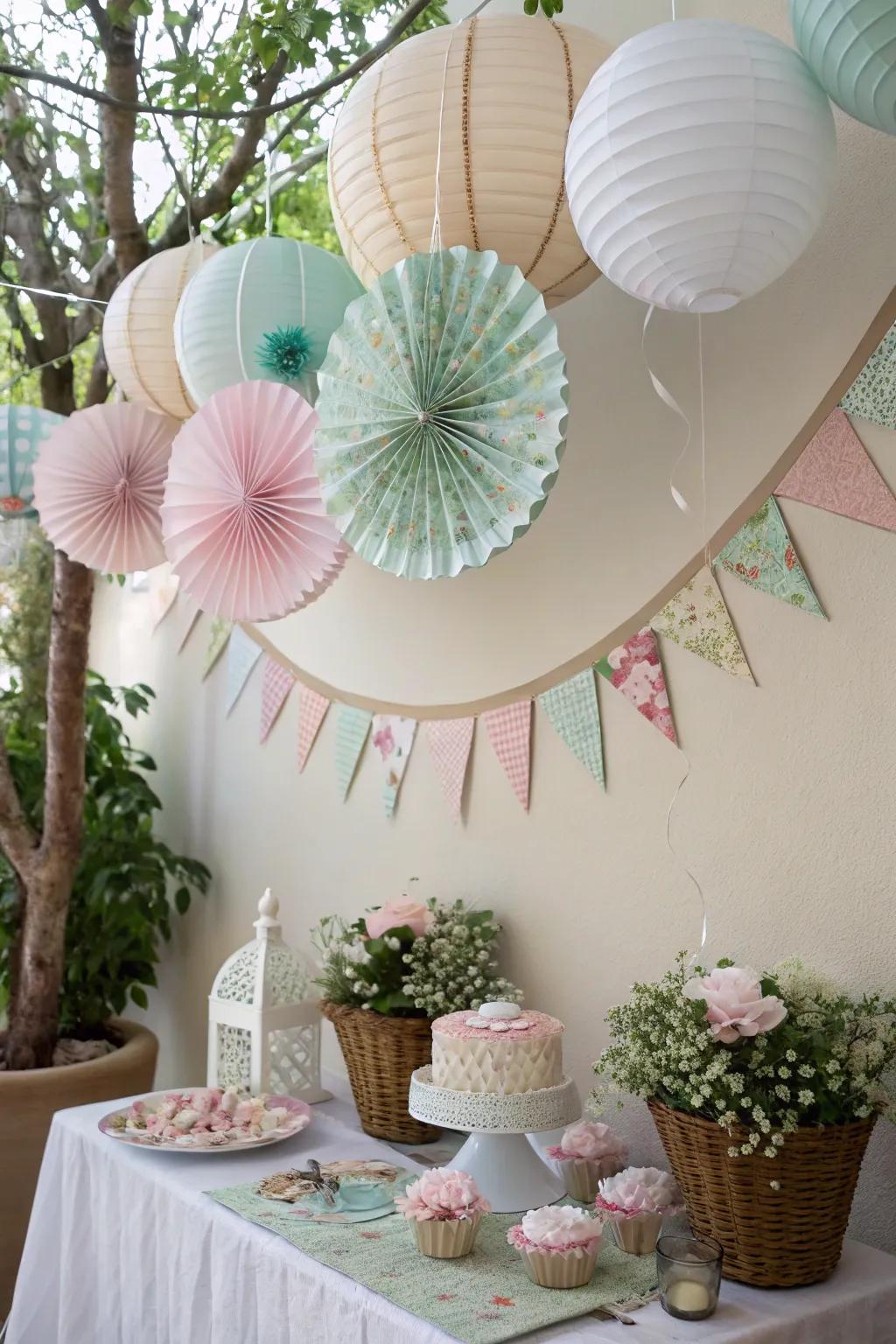 Stylish eco-friendly decorations reduce the environmental footprint.