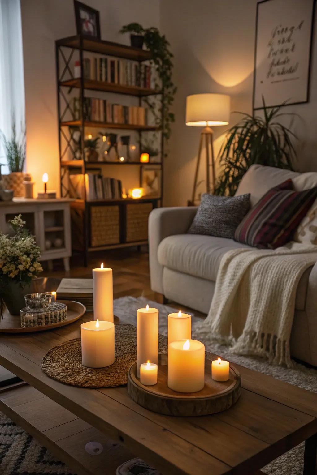 Snug ambiance via secure LED ember illumination.