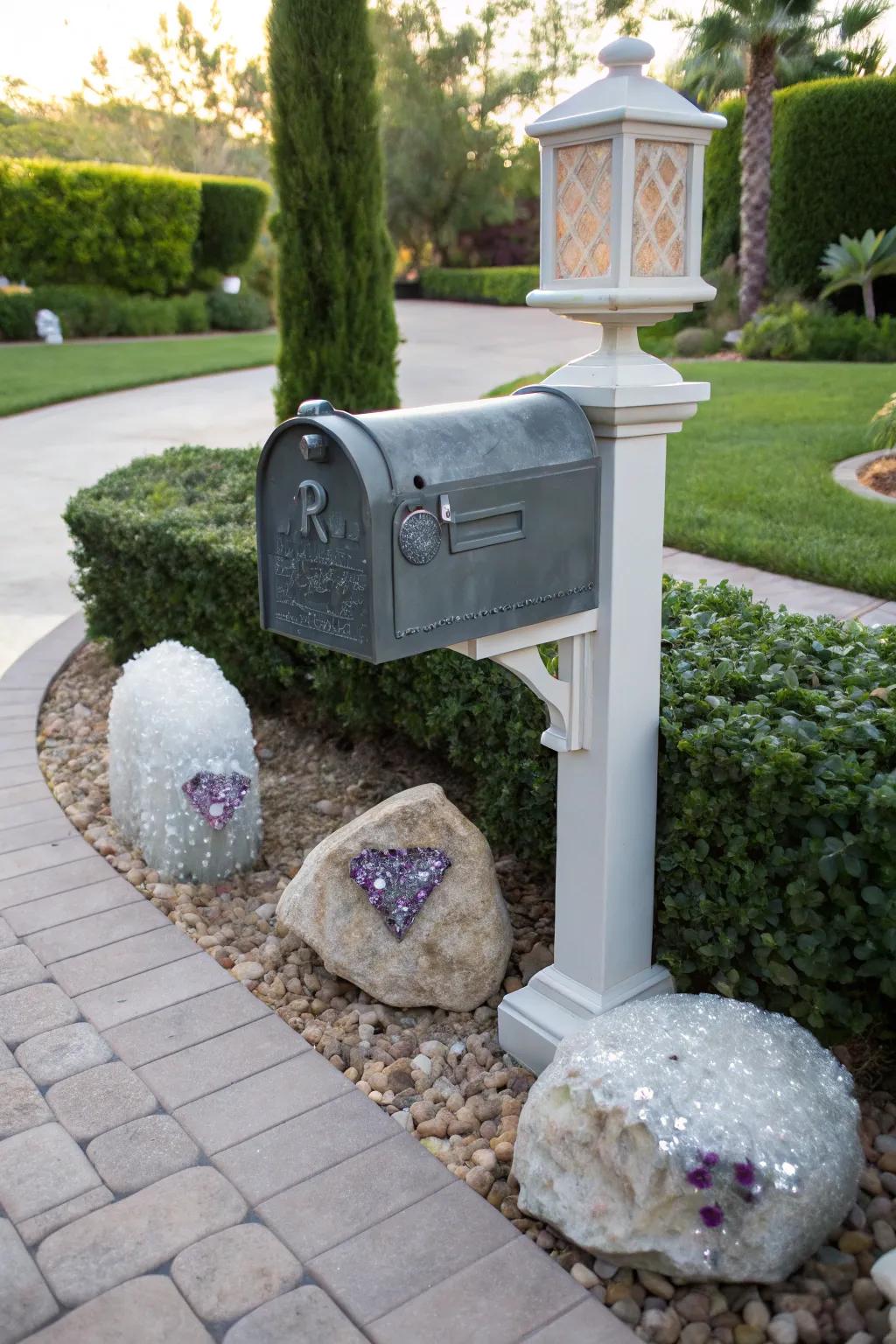 Geode stones lend a dazzling sparkle to your landscape.