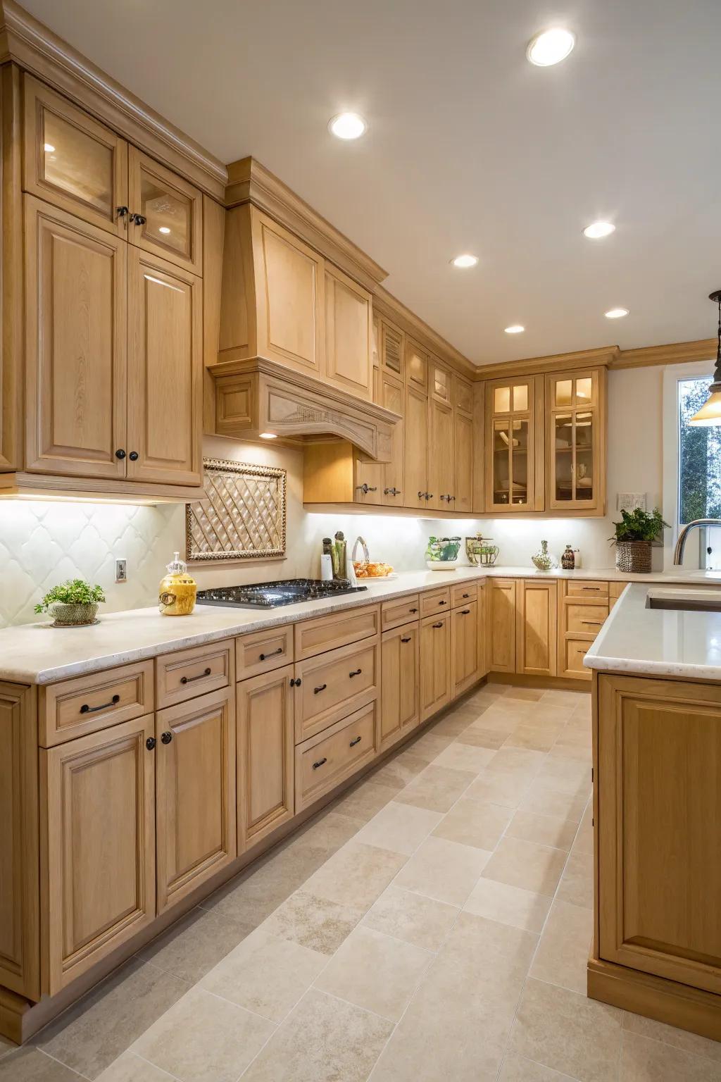 Symmetrical layouts provide a sense of order and elegance in a kitchen design.