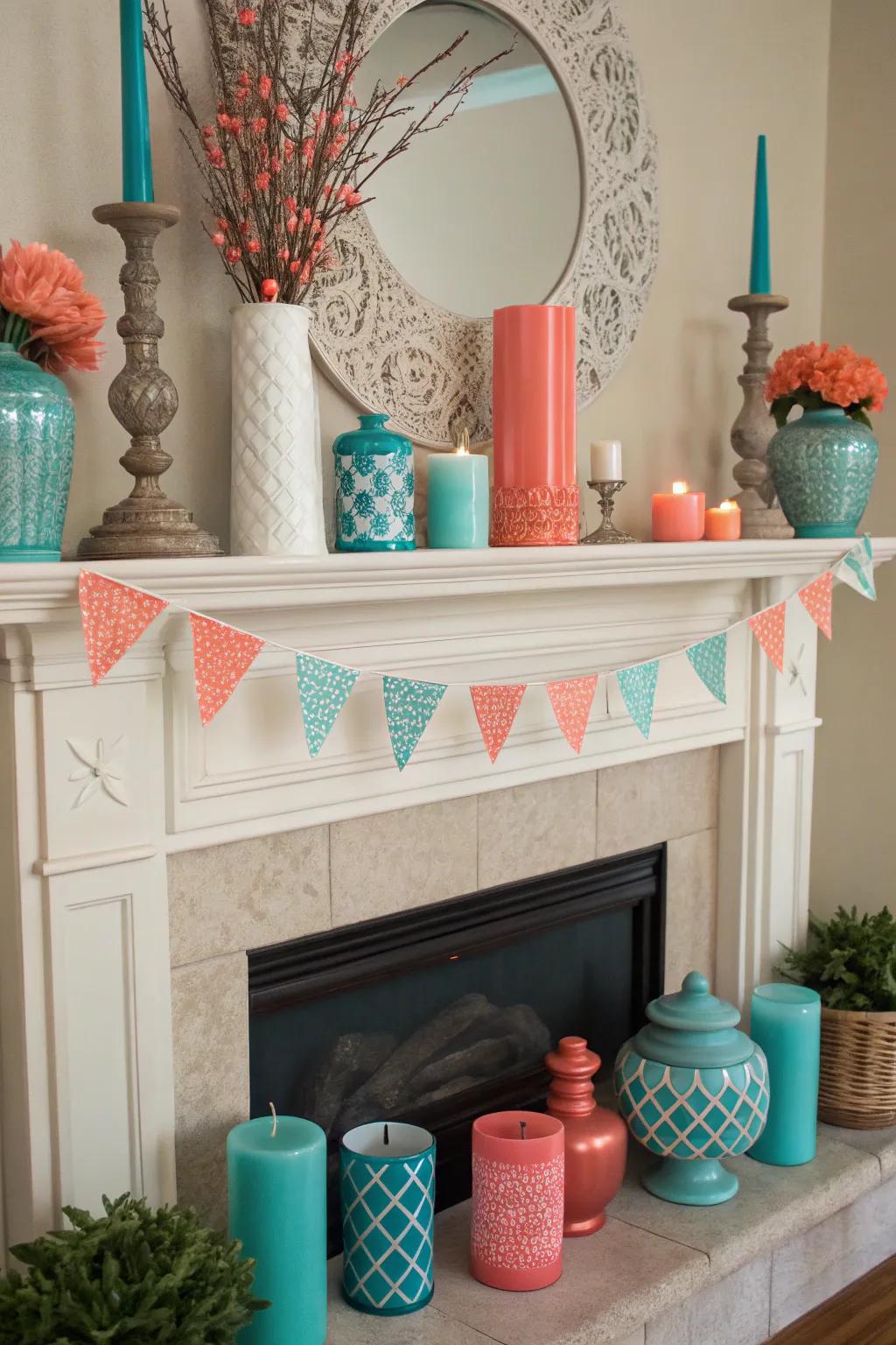 Unforeseen hues on your mantel have the potential to make a bold and personal declaration.