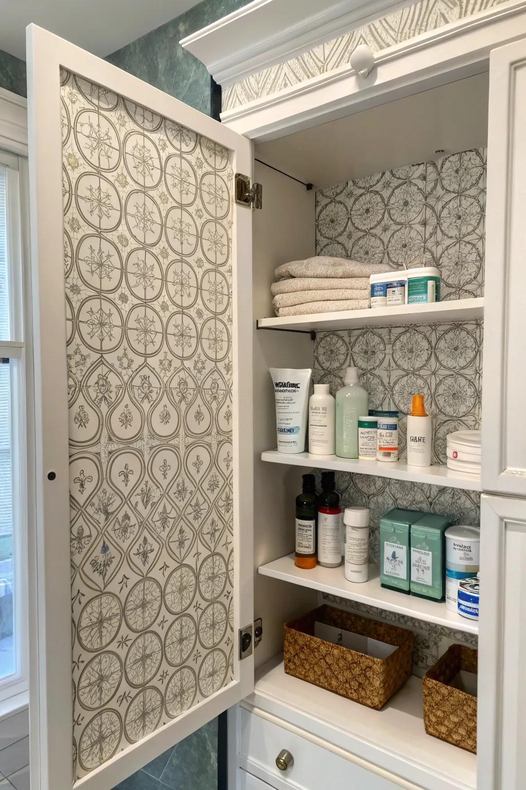 Add an aspect of elegance to neglected areas using creative wallpaper use.