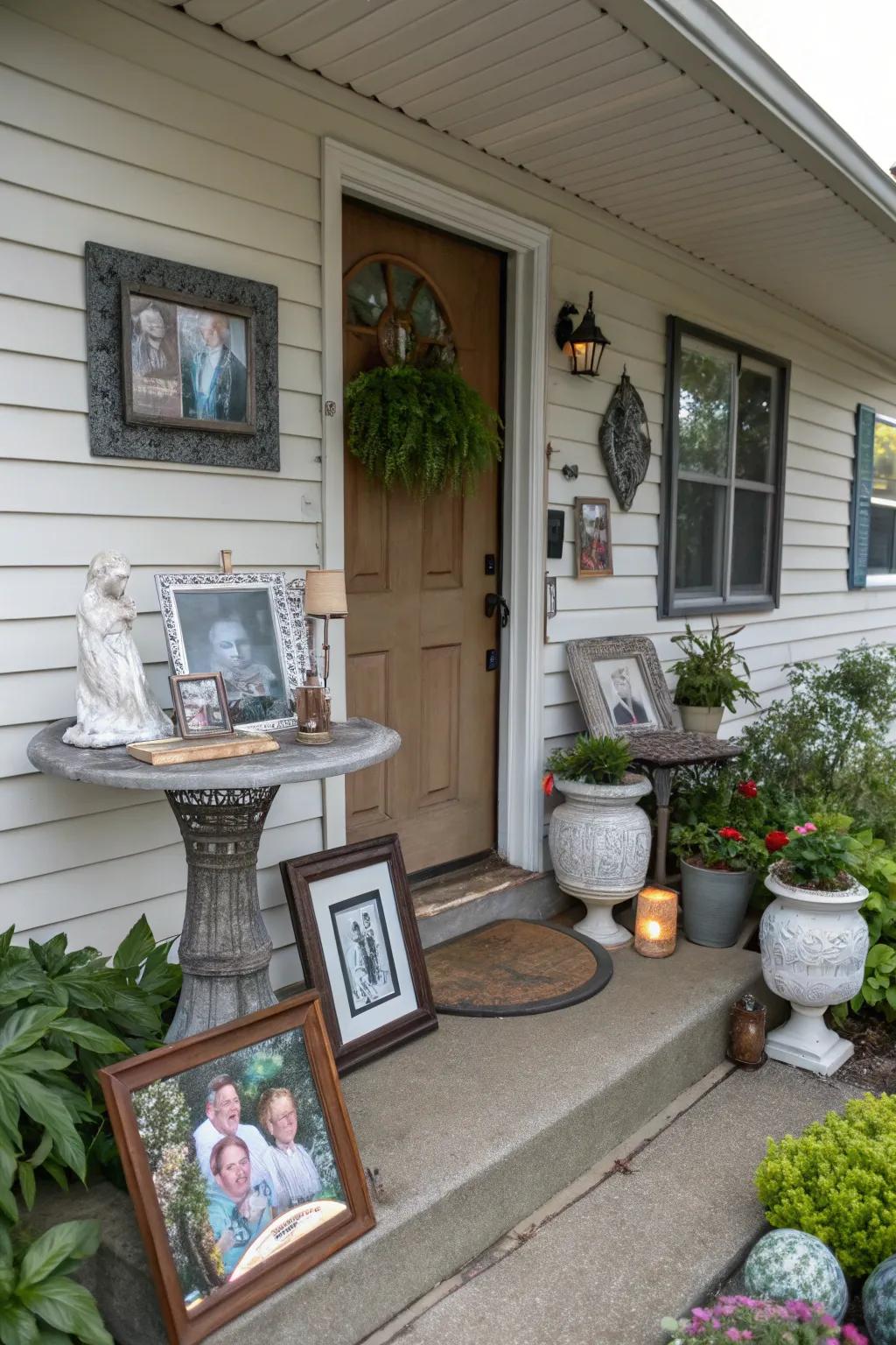 Personal touches infuse a modest veranda with unique character.