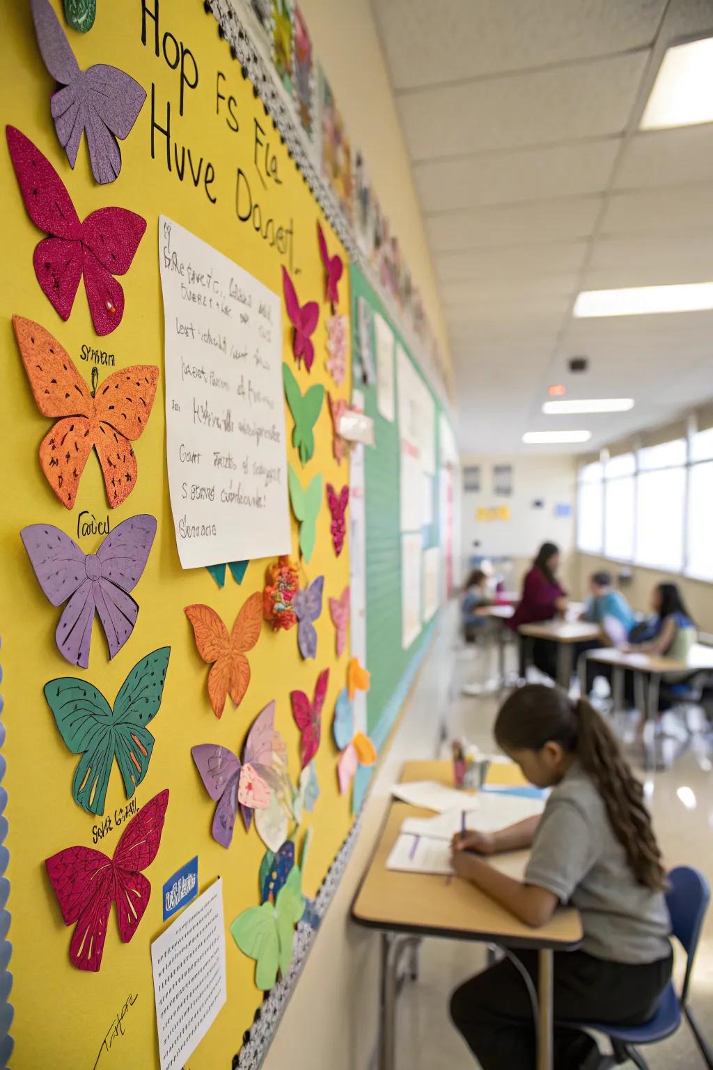 Butterflies of hope float into spring's start.