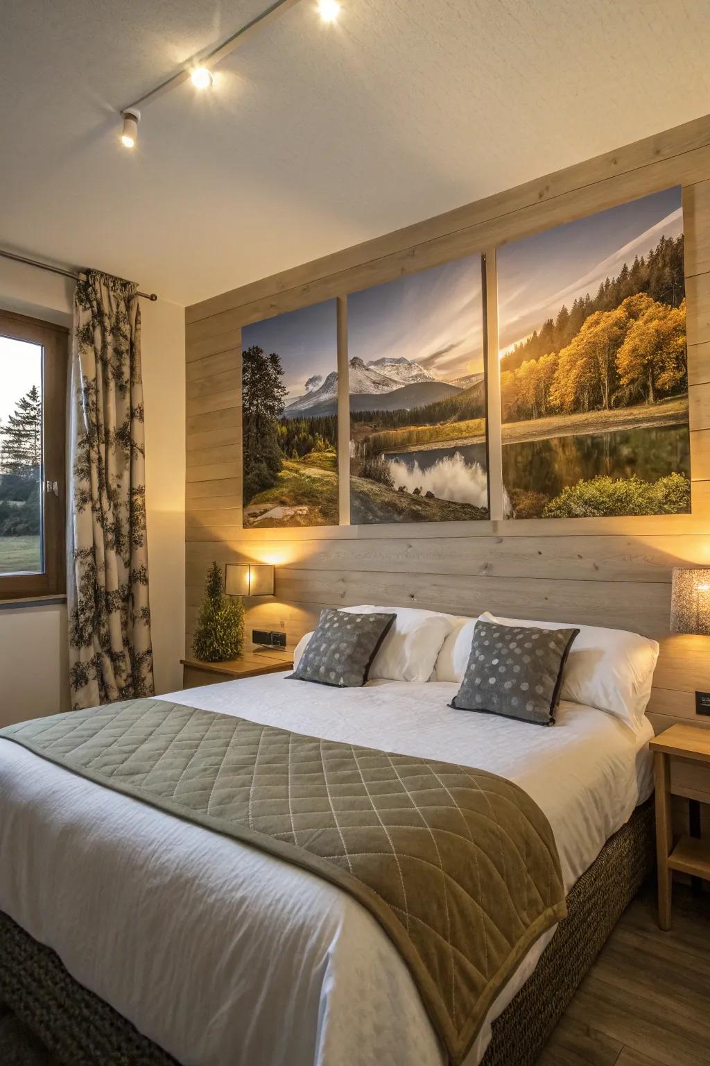 Natural landscapes provide a tranquil escape within your bedroom.