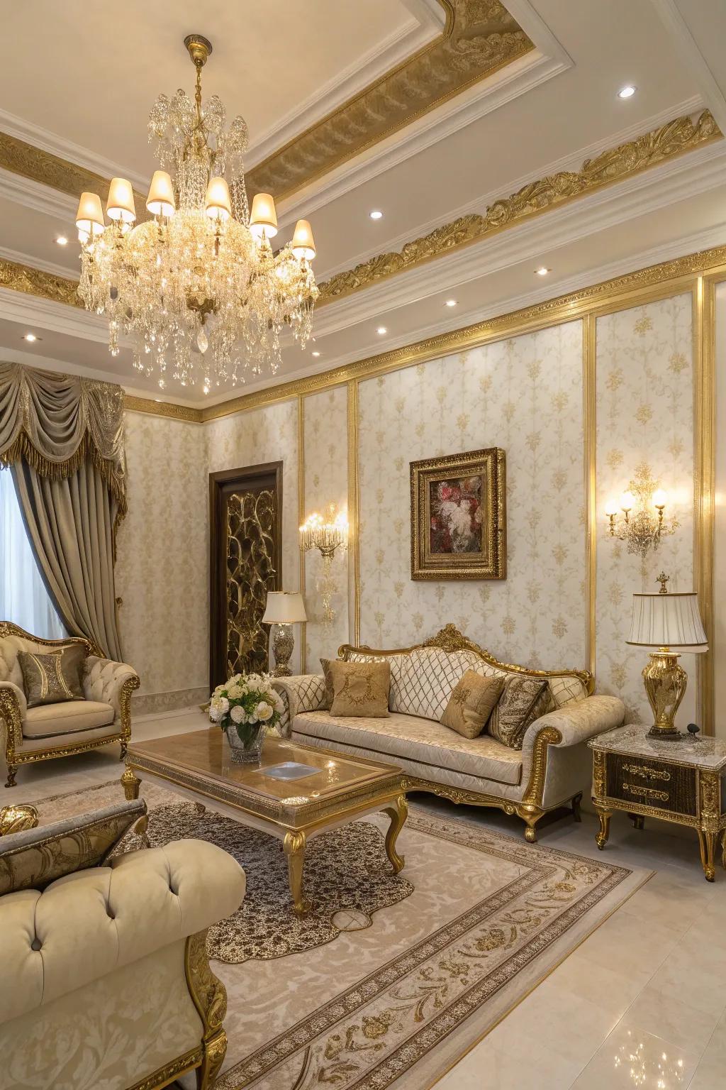 Infuse opulence with golden touches that elevate your living space.
