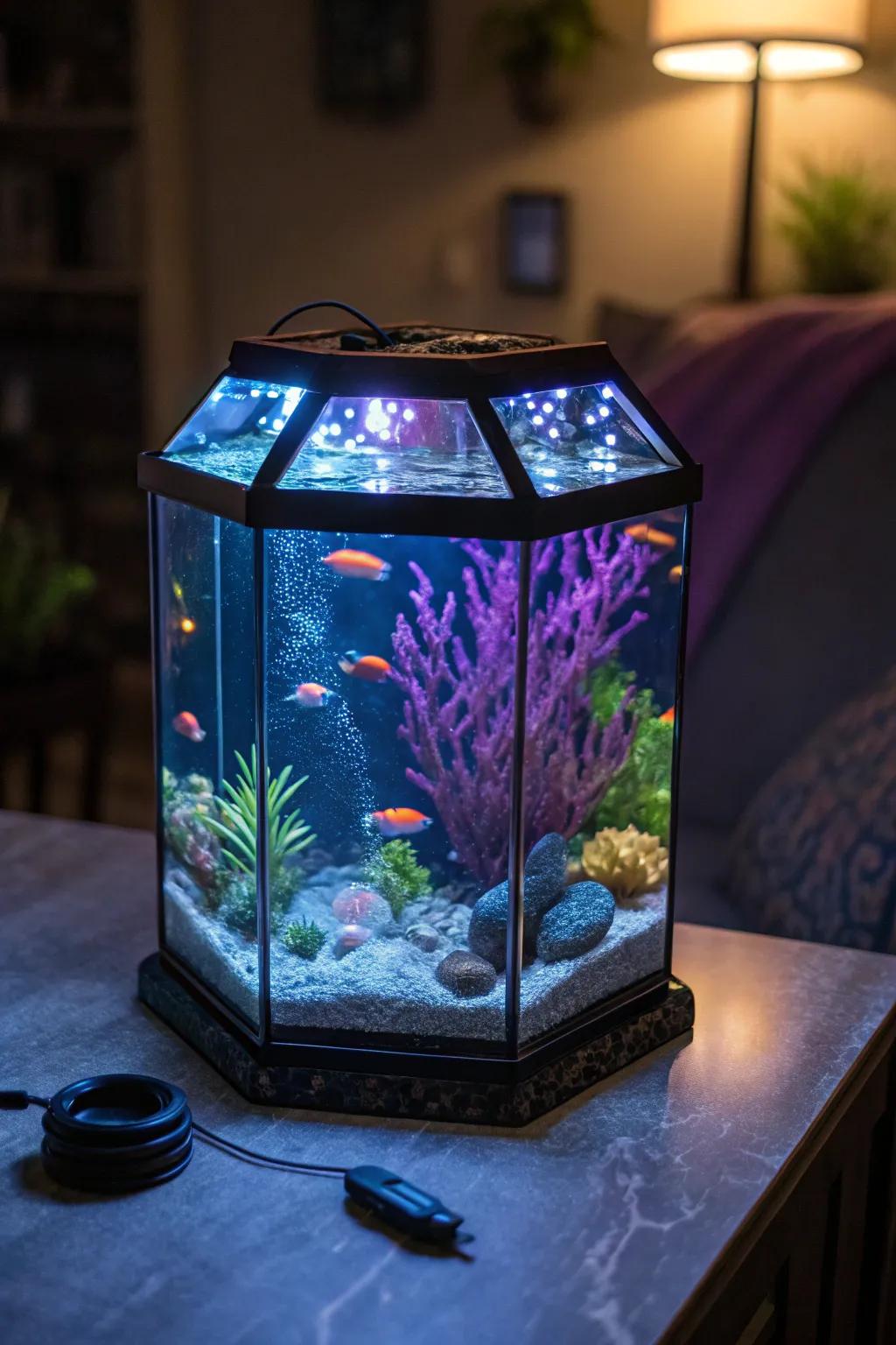 Employ diode lighting to metamorphose your aquarium's mood.