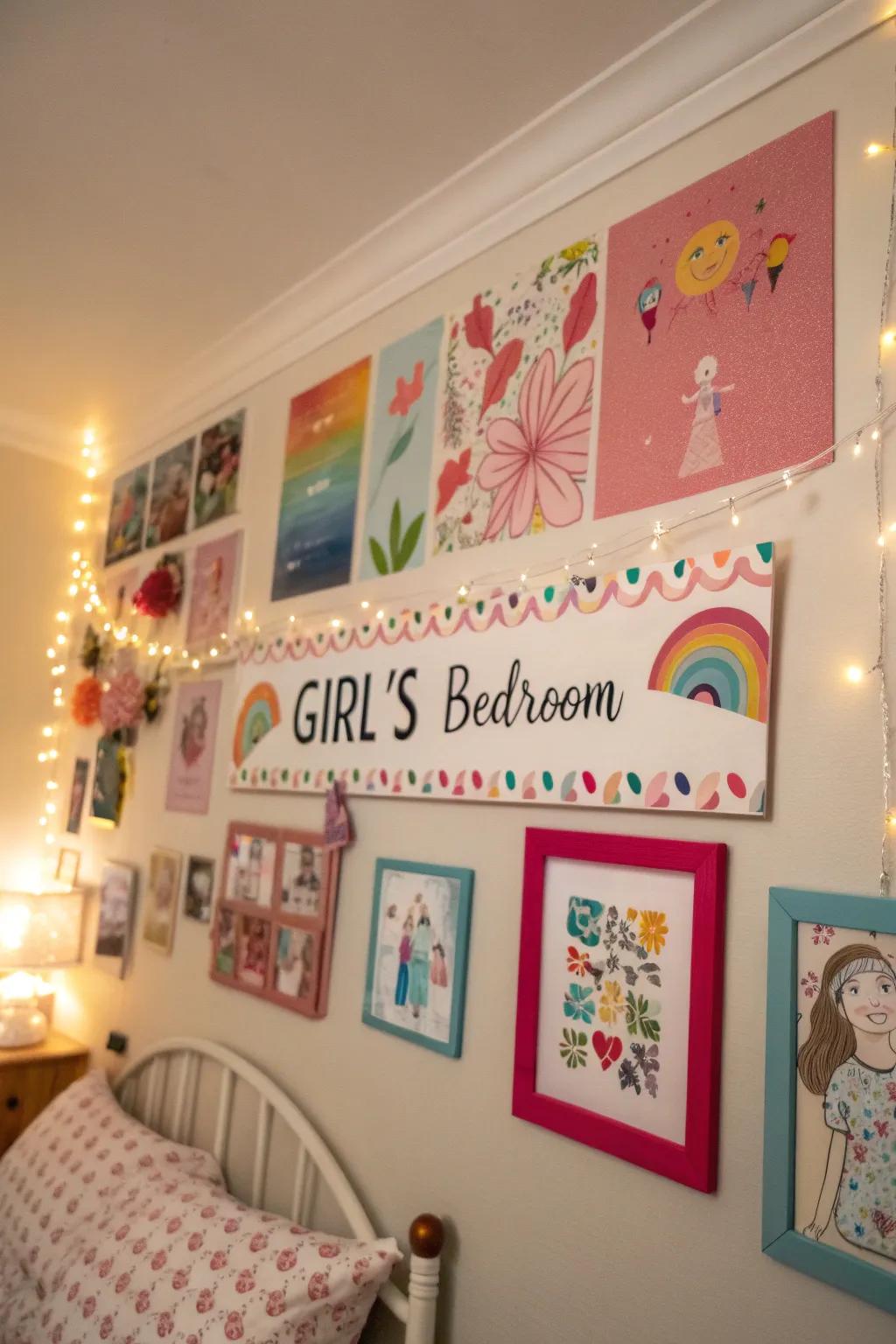 Personalized decor elements bring a unique flair to the bedroom.