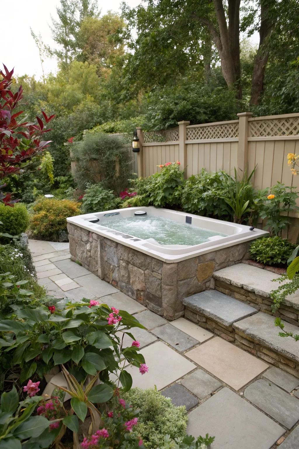 Natural elements transform your swim spa into a peaceful haven.