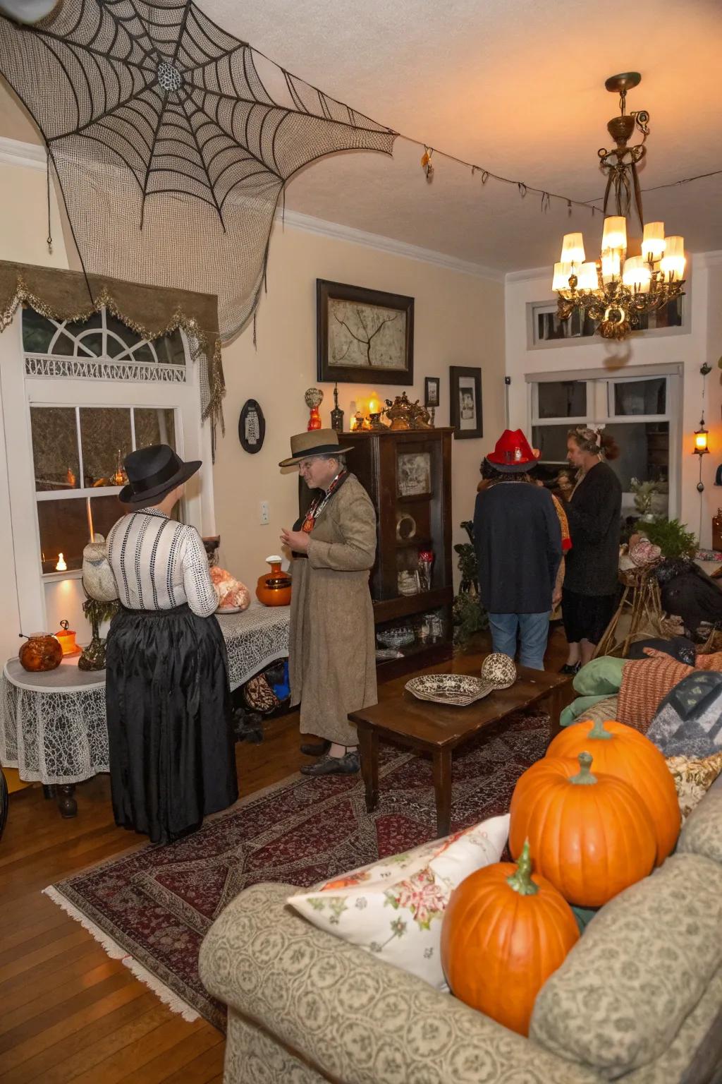 A classic costume gala with guests styled in period-appropriate attire.