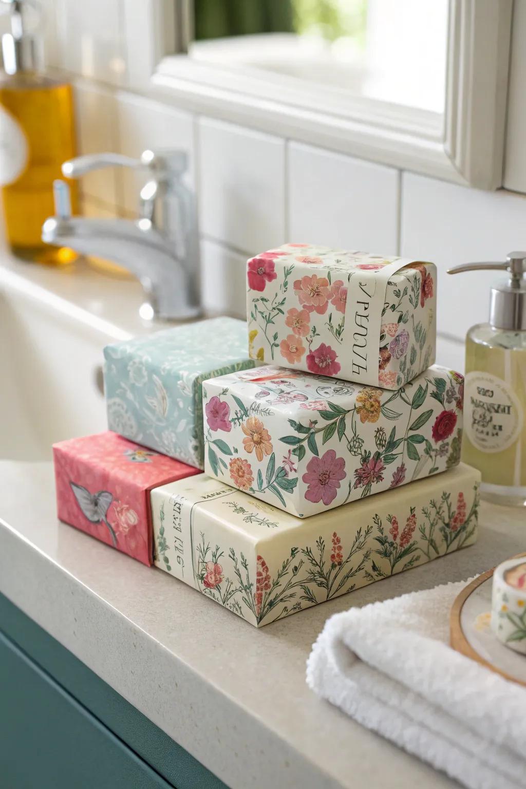 Refined cleansing bars enhanced with bespoke accents.