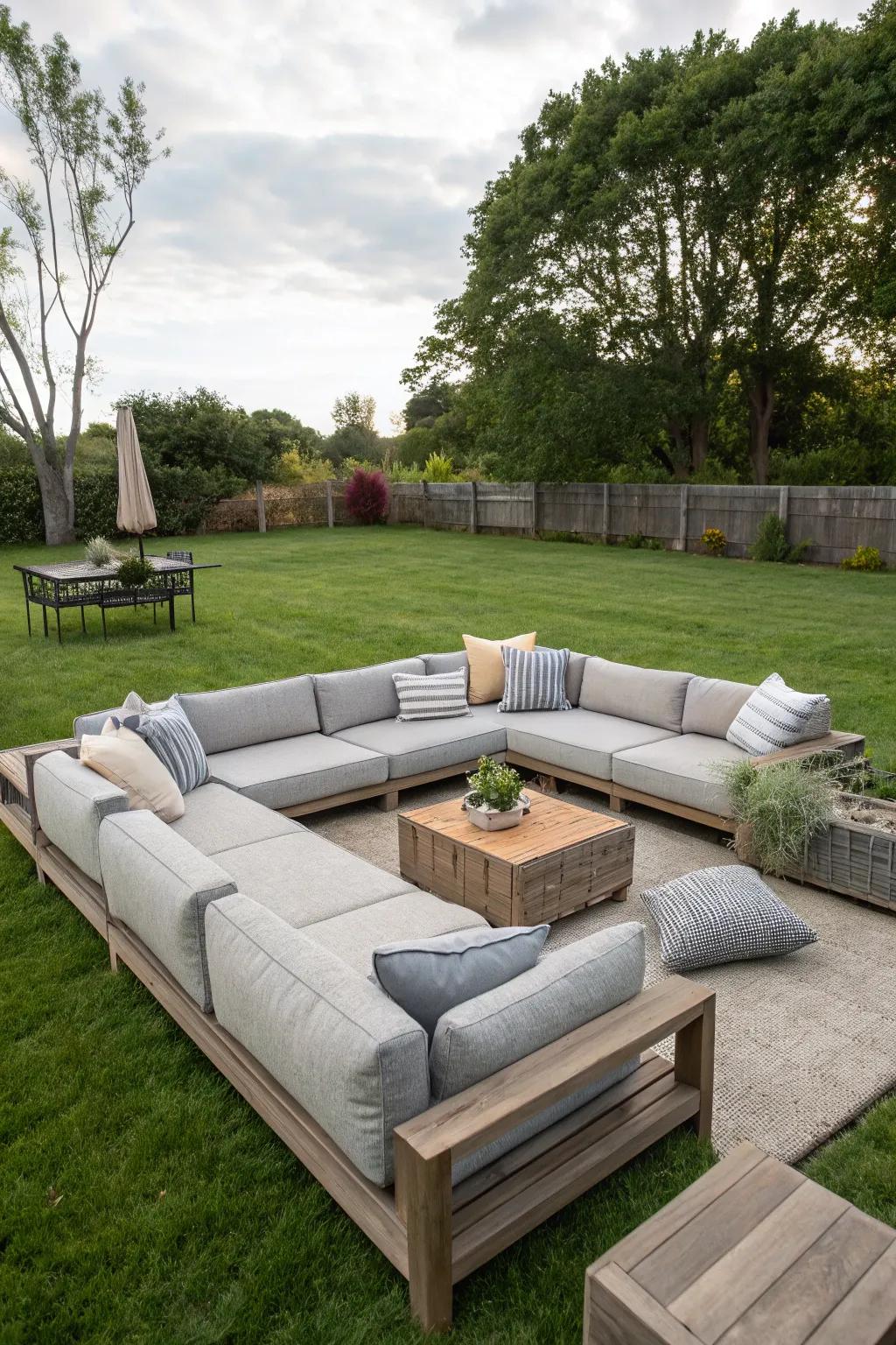 Convertible couches deliver the versatility needed for any sized social event.