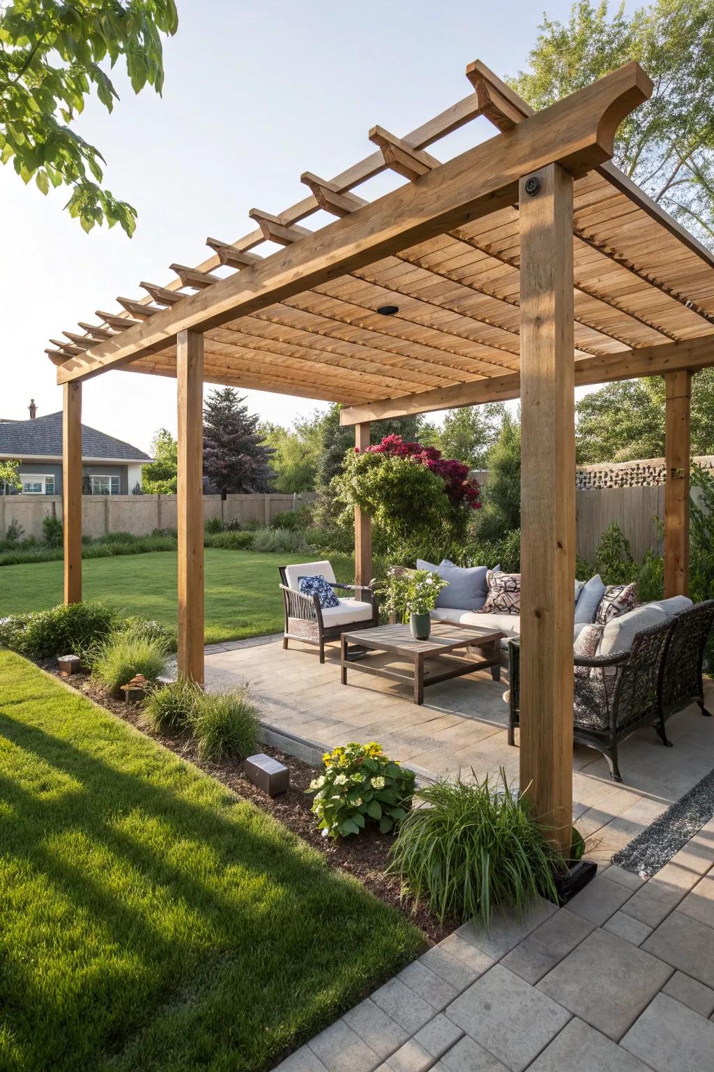Relax exquisitely with shaded structure supports that provide both shade and sophistication.