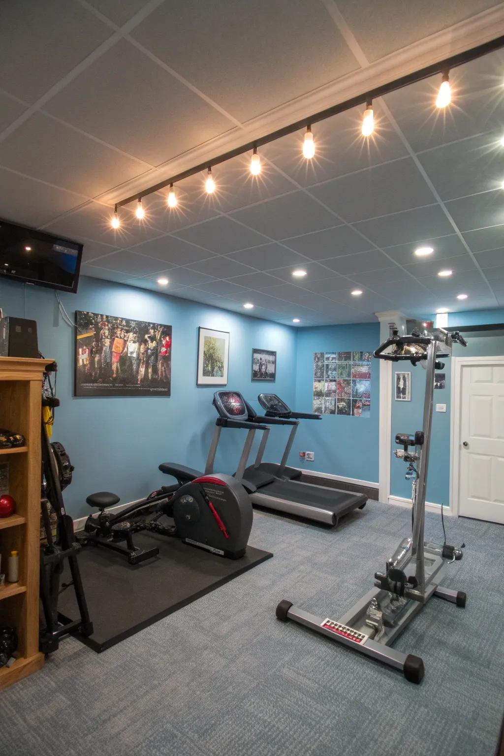 Adaptable illumination enriches the atmosphere of your personal fitness area.