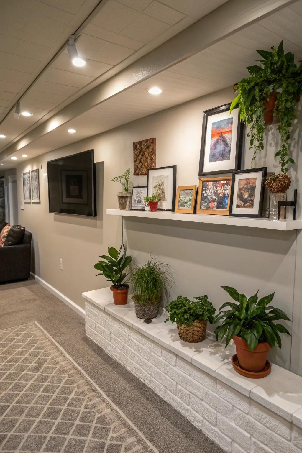 Ledges offer both style and utility.
