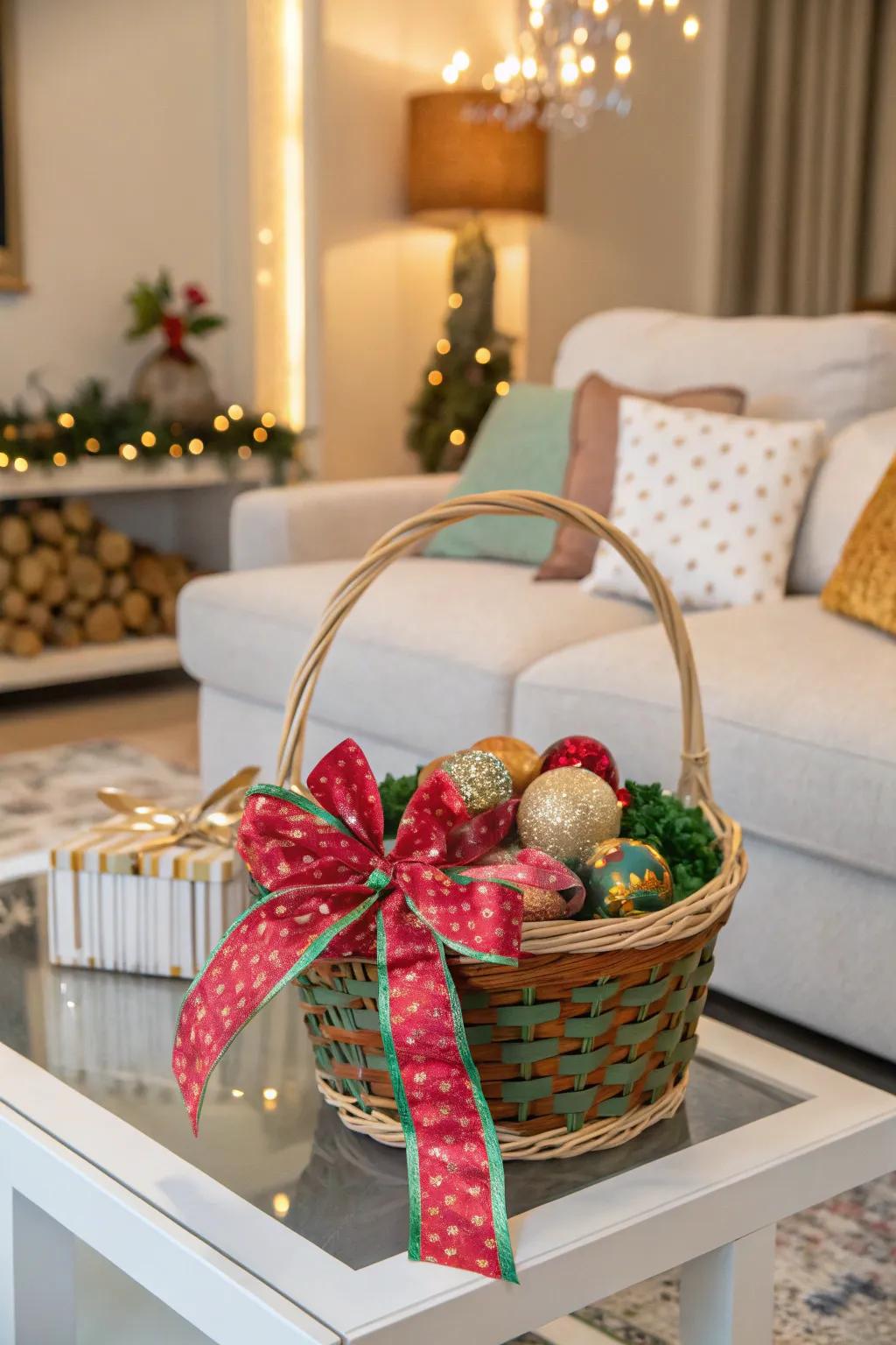 A merry filigree and knot contribute the quintessential final flourish to a parcel of cheer.