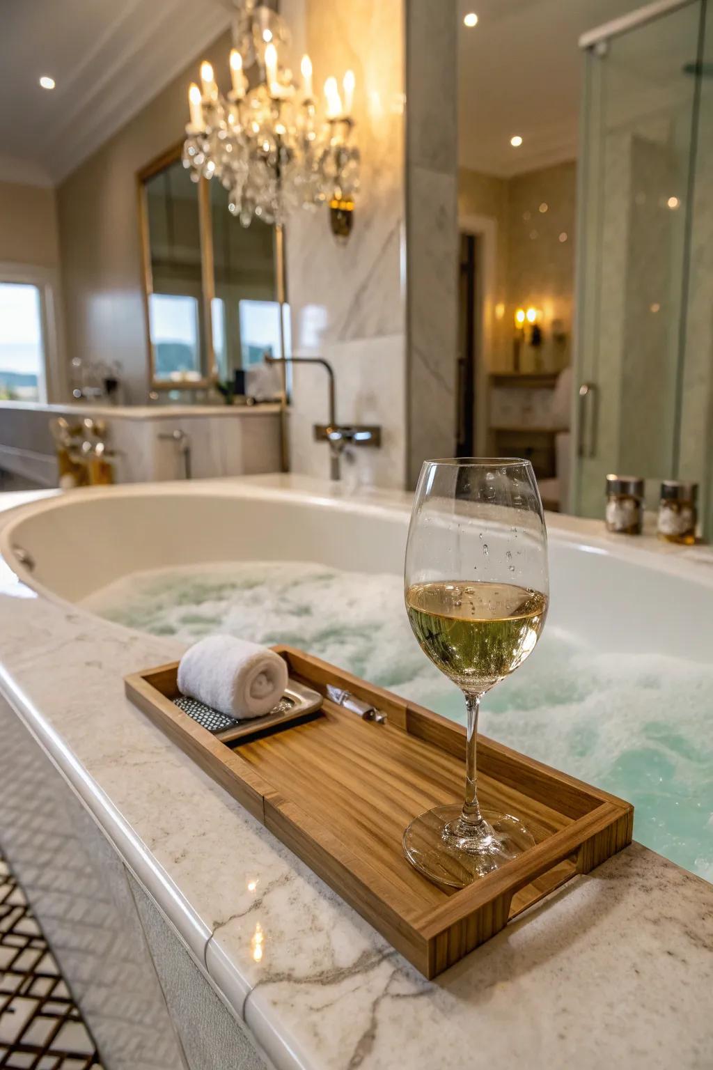 Relish in a cup of your preferred wine as you relax.