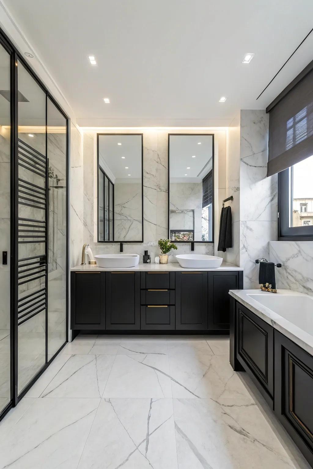 In contemporary spaces, ebony organizers offer a dramatic contrast.